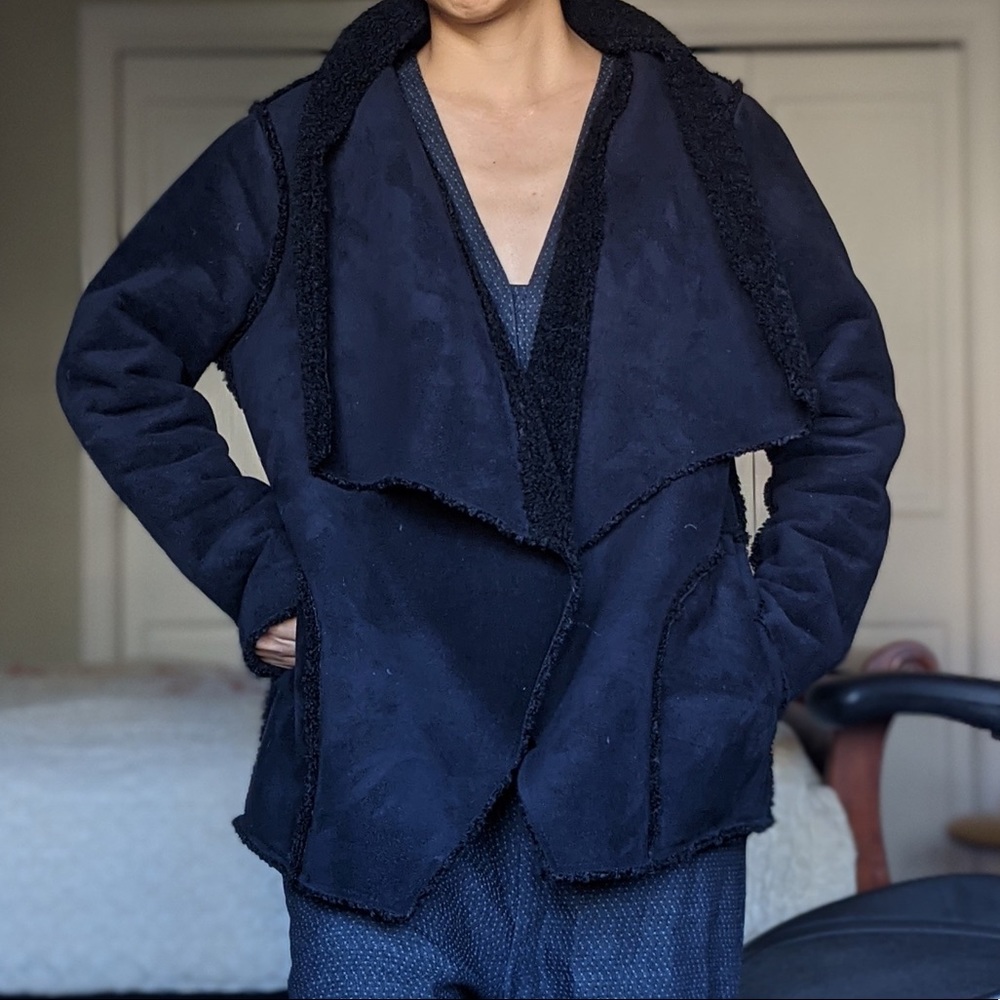 Black faux suede jacket